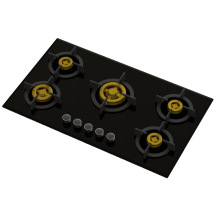 Supreme Unique Five Brass Burner Gas Stove (8mm Glass)